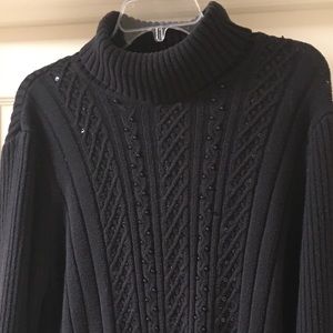 Black Sparkly Turtleneck Sweater